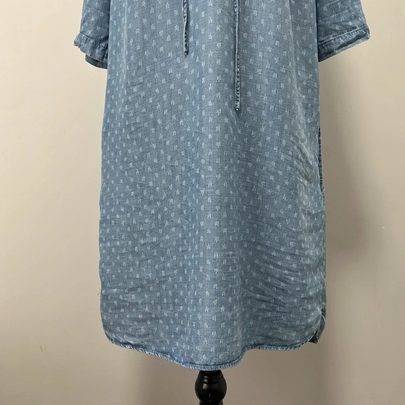 Philosophy Womens 100%-Tencel Lace Up Dress, Blue, Raindrop Print size Large - Picture 4 of 8